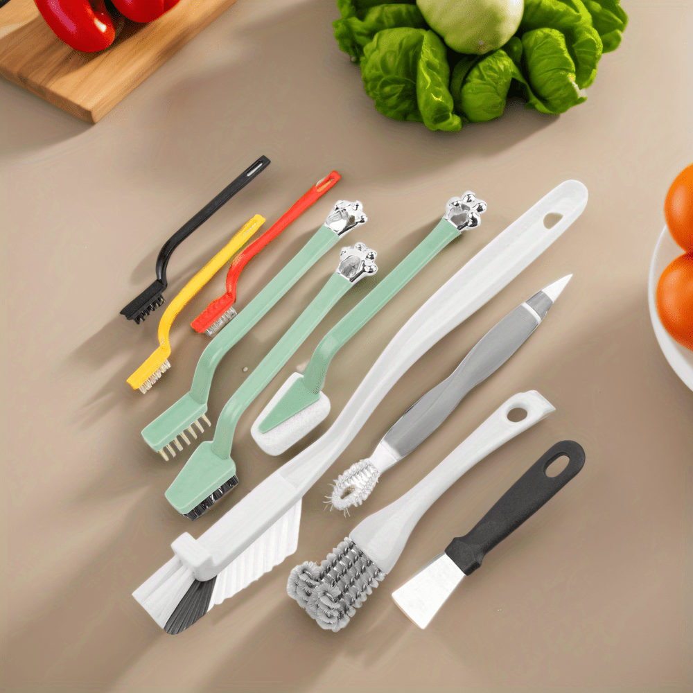 

10pcs Kitchen Cleaning Brush Set Multi- Crevice Cleaning Tools For Home Bathroom Tile Kitchen Sink Corner Toilet