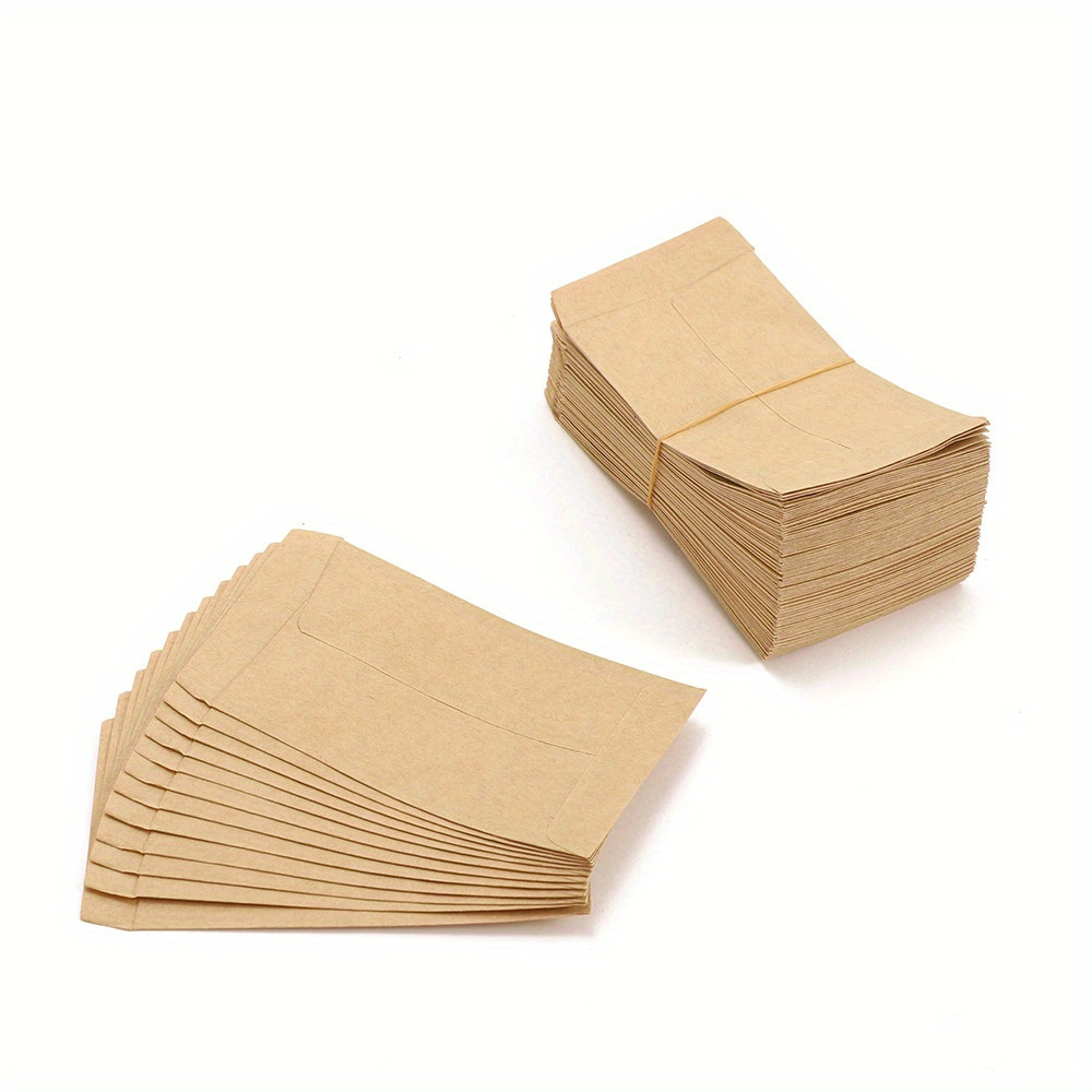 

50 Pcs Kraft Paper Seed Envelopes, 6x10cm, Small Mini Gift Packaging Bags, Plaid Pattern Craft Pouches For Christmas Holiday Decorations And Favors