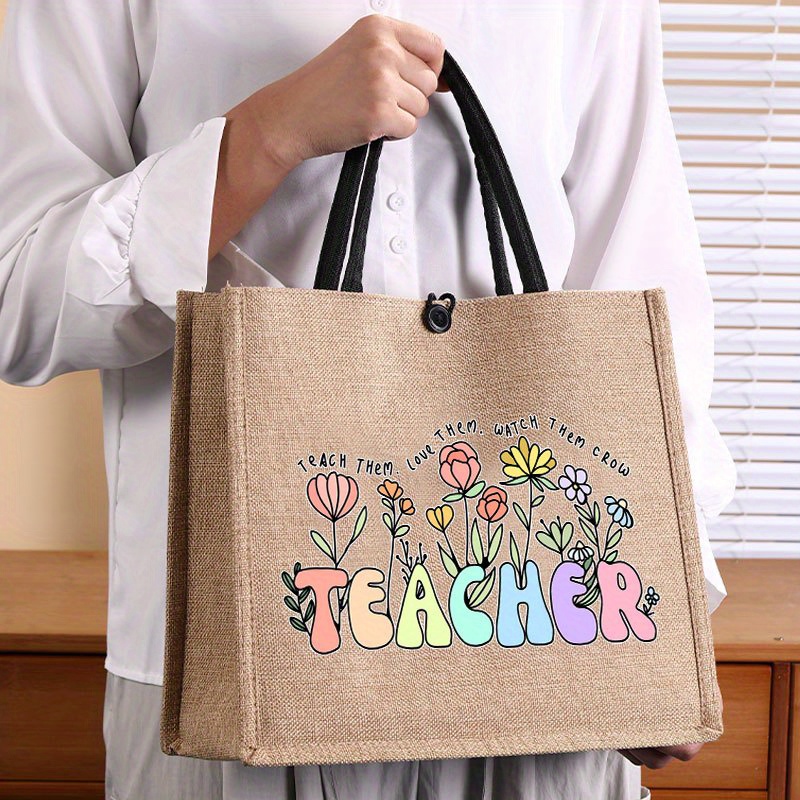 

Teacher & Tote Bag - Spacious Lining, Snap For , , Shopping |