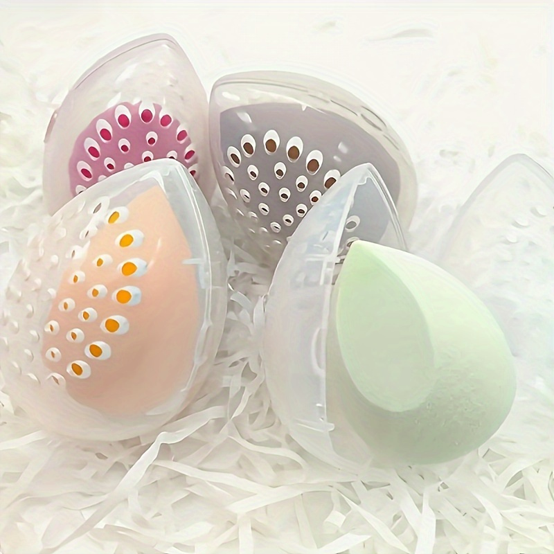 1/2pcs Protective Makeup Sponge Travel Case - Breathable Beauty Blender Holder Clear Storage Box - Travel Accessories