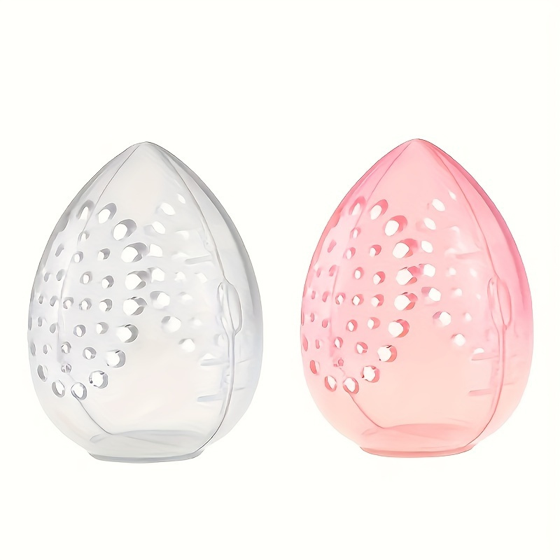 1/2pcs Protective Makeup Sponge Travel Case - Breathable Beauty Blender Holder Clear Storage Box - Travel Accessories
