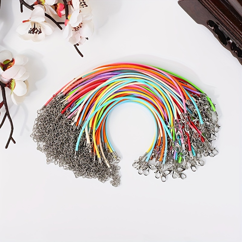 

50/100pcs Assorted Wax Cord Bracelets - Accessories - Wax Cord Chains - Faux Leather Material