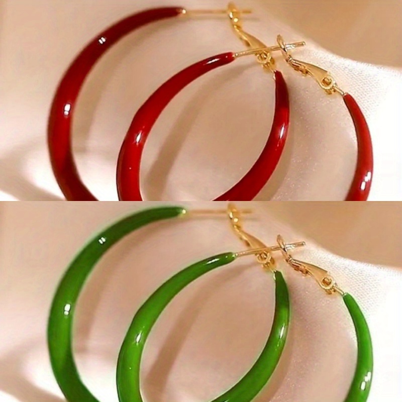 

Of New High-end Ladies Red Ear Personality Circle Face Slimming Earrings Suitable For