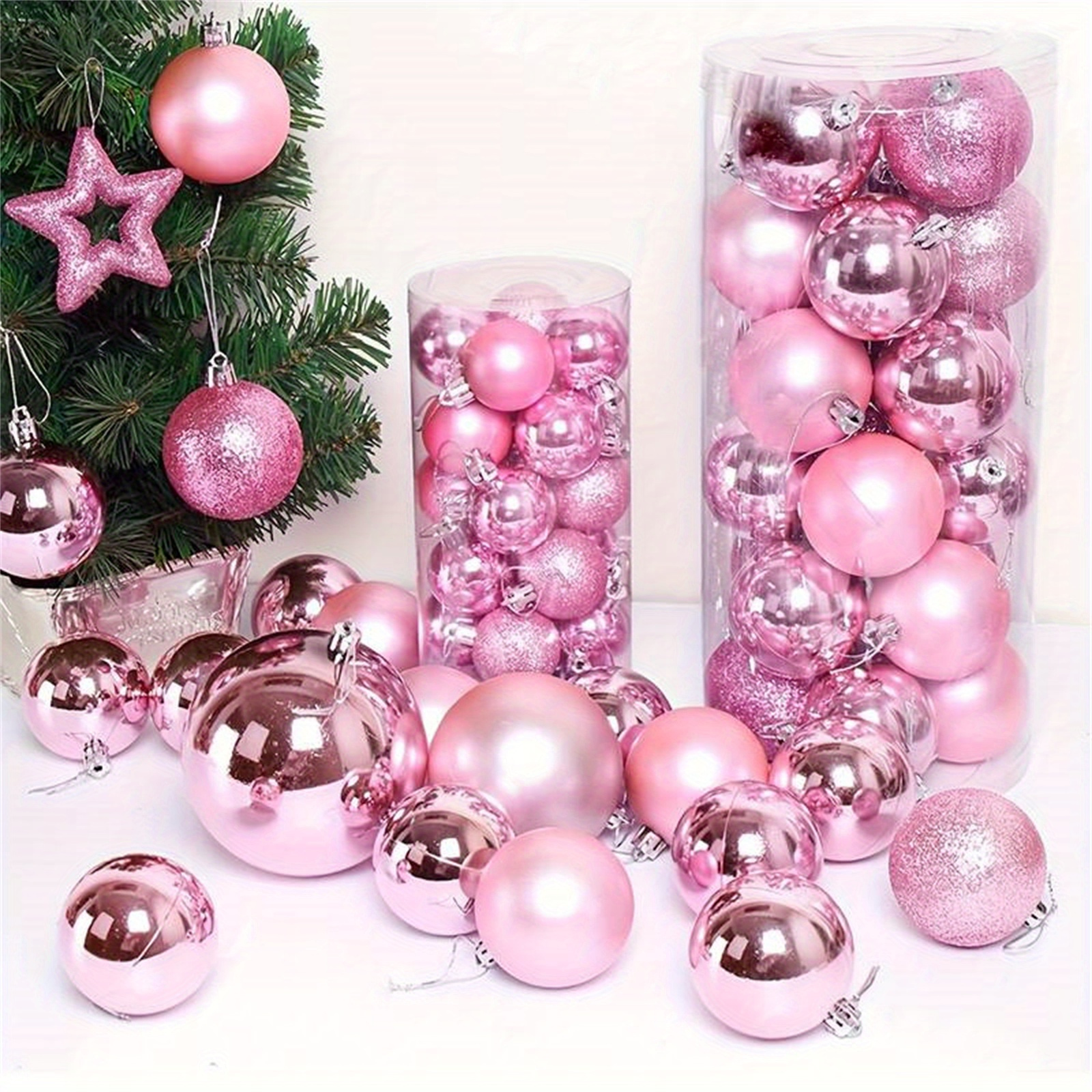 

24pcs Plastic Christmas Ornaments Set, 1.18inch/2.36inch, Shatterproof Decorations For Christmas Tree, Hanging For Halloween, New , And , Home & Supplies, No Required