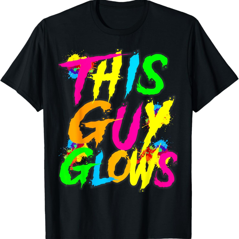 

Graphic T-shirt - Black Cotton Tee For Men With Retro Colorful Quote And Tie Dye Design
