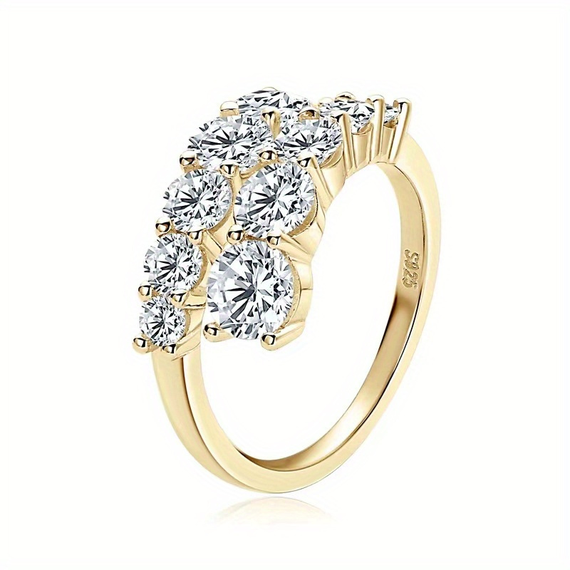 Image of Men's Fashion Wedding Ring Made Of 925 Silver Featuring A 3. Moissanite, Exuding Luxury And With A Retro And Elegant , Use And Weddings, In A Gift Box Weighing Approximately 5g