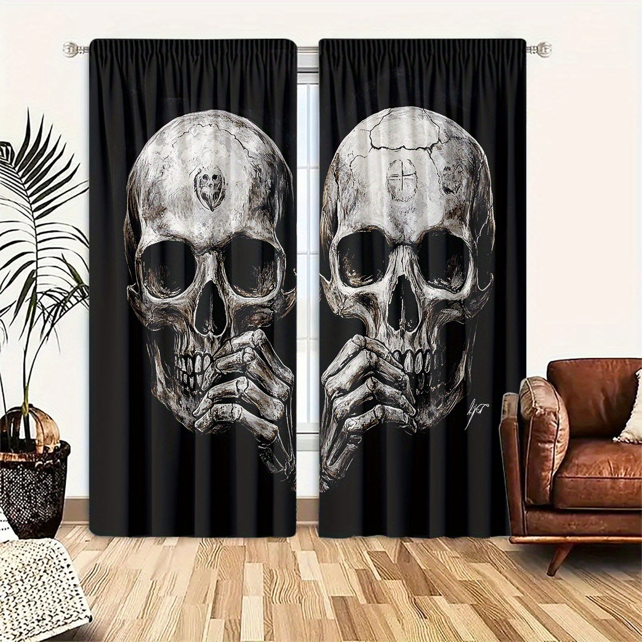 

2-pack Polyester Velvet Light Filtering Curtains, High- Digital Print, Rod Pocket, Fade Resistant, Machine Washable, Decorative Unlined Panels For Bedroom, Living Room, Office