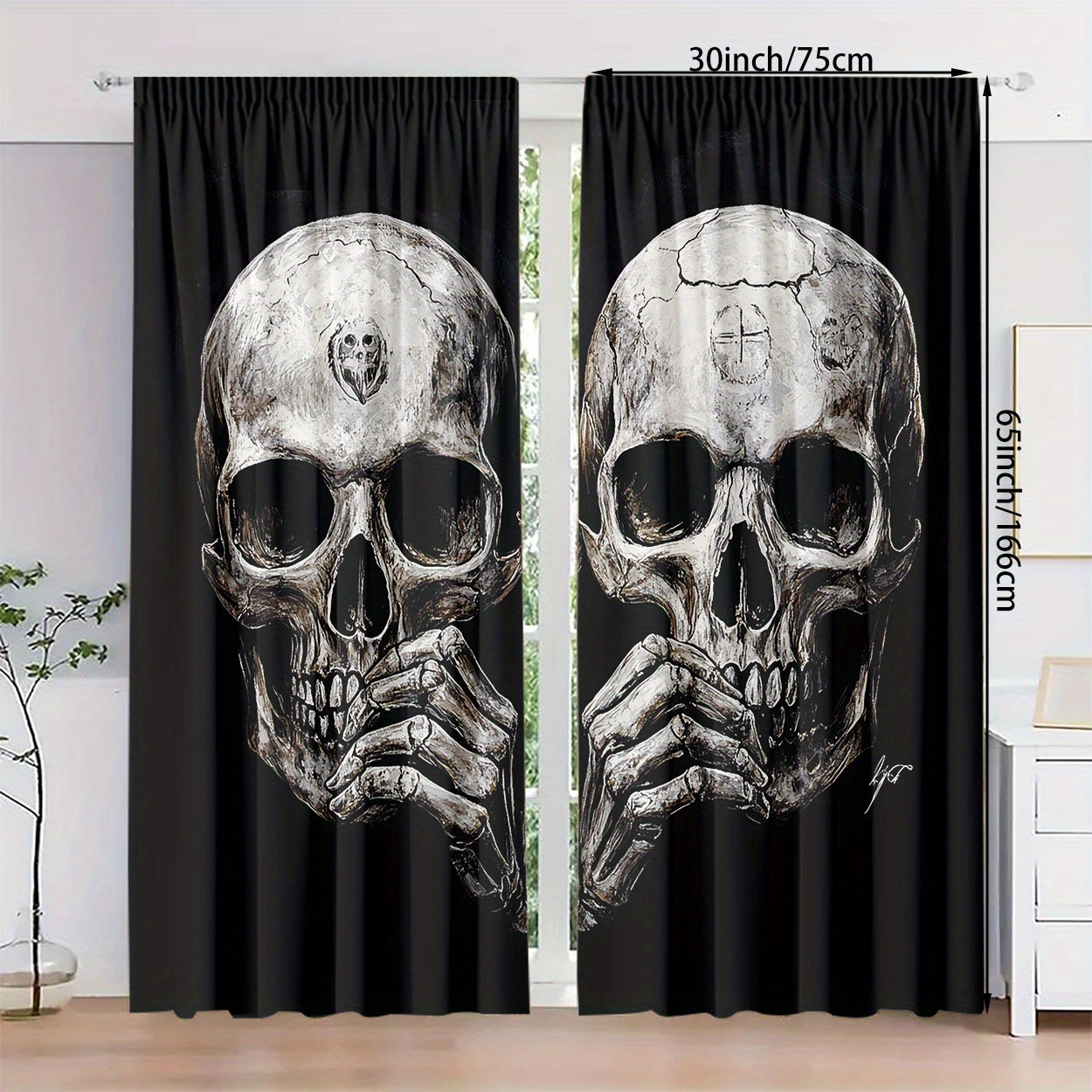 TEMU 2-pack Print Curtains, Velvet, -definition For Bedroom, Room, - Rod , , Decorative Unlined Panels, Washable