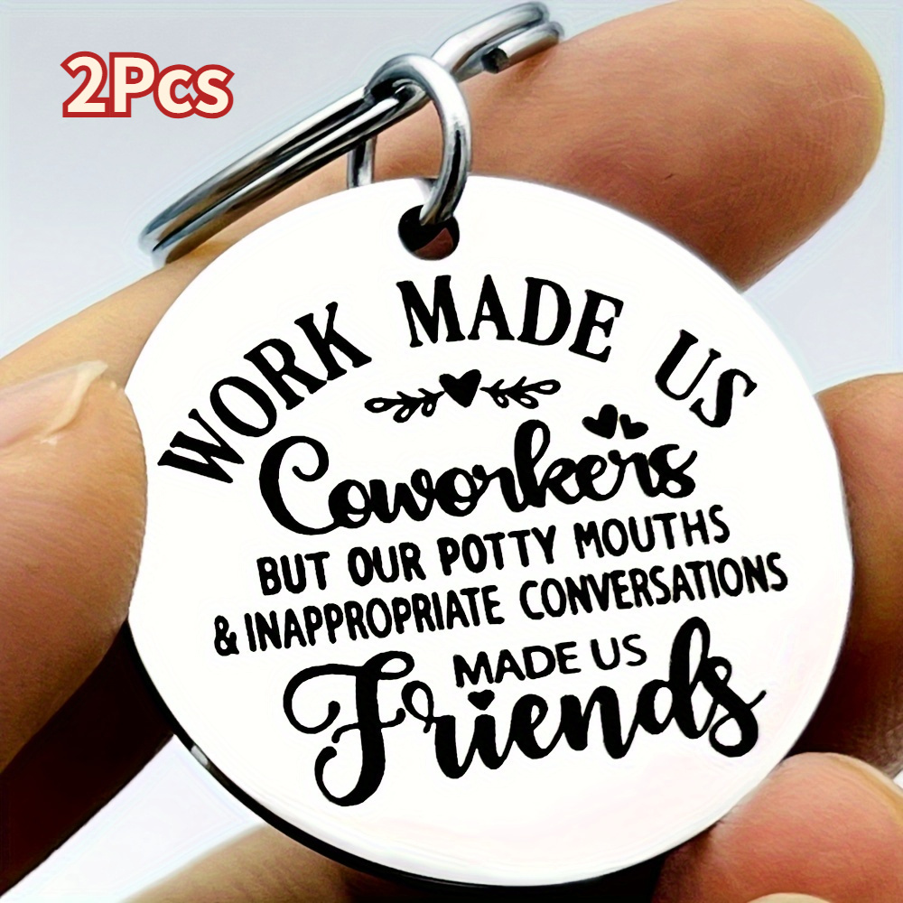 

2pcs Stainless Steel Coworker Appreciation Keychain For , Retirement Goodbye Appreciation Keychain For Men