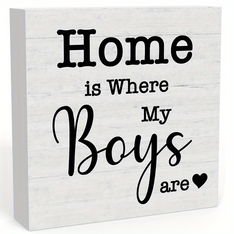 Image of Pvc ' Where My Boys Are' Sign - Perfect & Mother's Day Gift, Decor For Living Room Or Bedroom, Perfect For Room Decor
