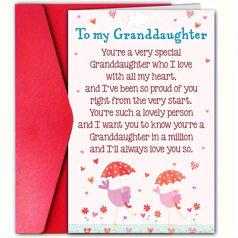 

1pc Birthday Greeting For Granddaughter, Special Daughter Or With Envelope, , , Wishes, 4.7x7.1 Inch