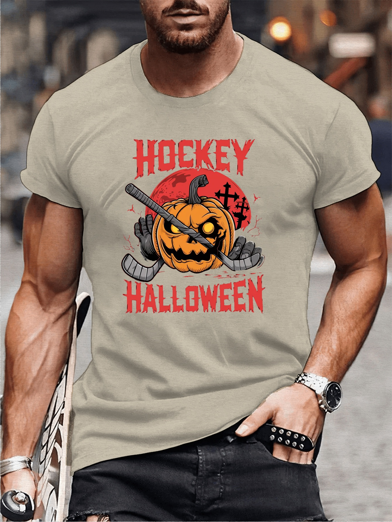 mens womens halloween skeleton ice hockey t shirt fun Temu Canada