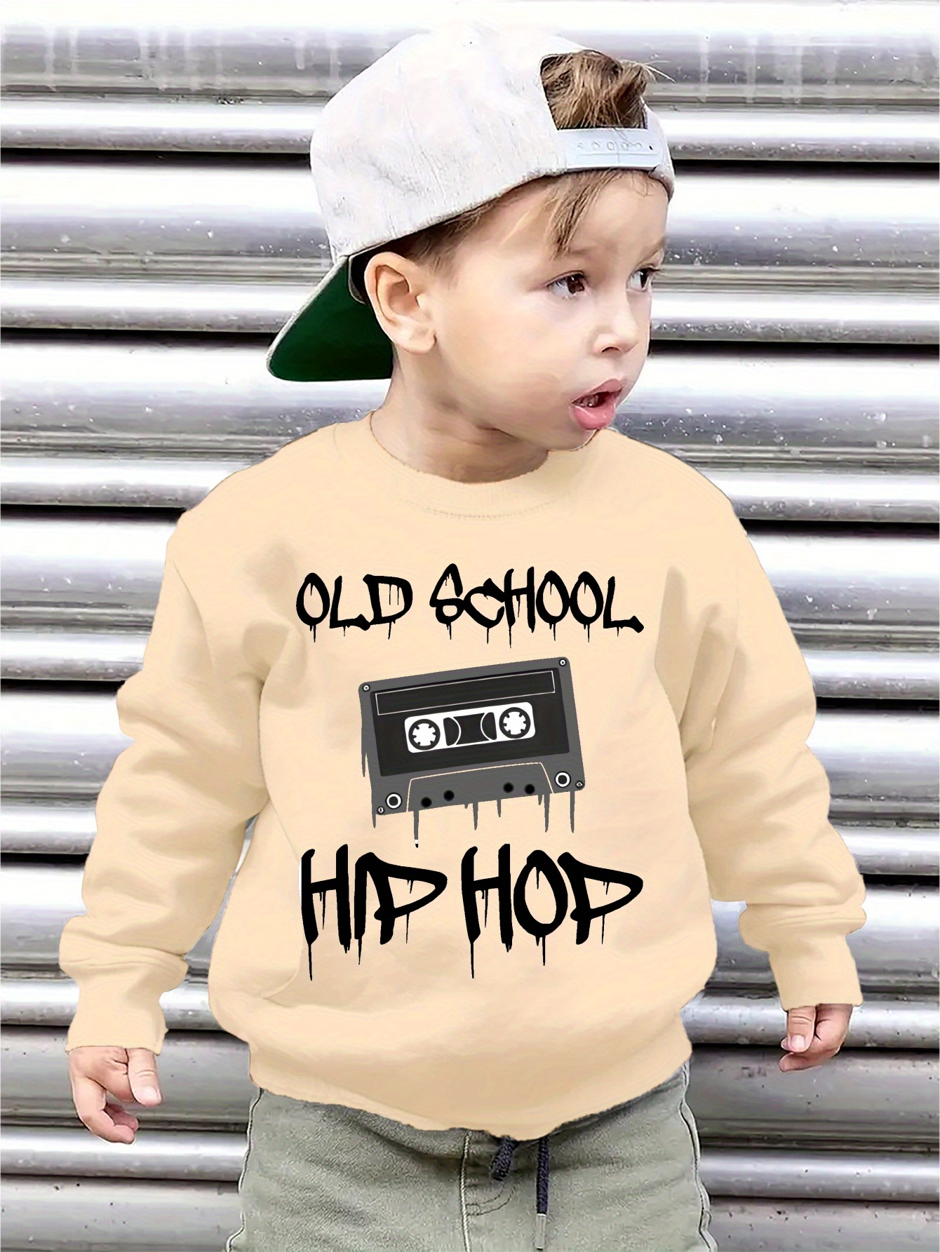 boys' old school hip hop casual sweatshirt 100% polyester Temu