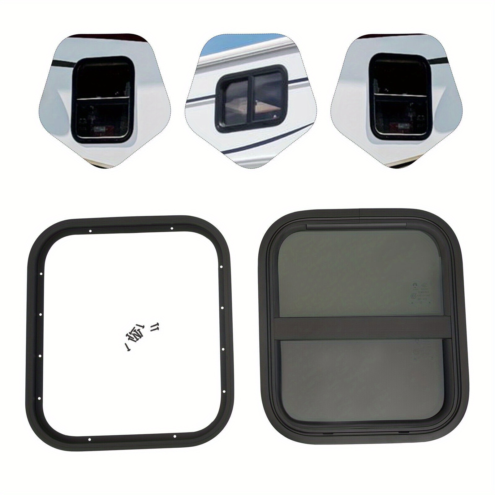 CNCEST 24x20 Vertical Sliding Black RV Window RV Camper Window Teardrop Vertical Trailer Sliding Window Accessories Tzrv0012 Marine Camper Tall Rv W