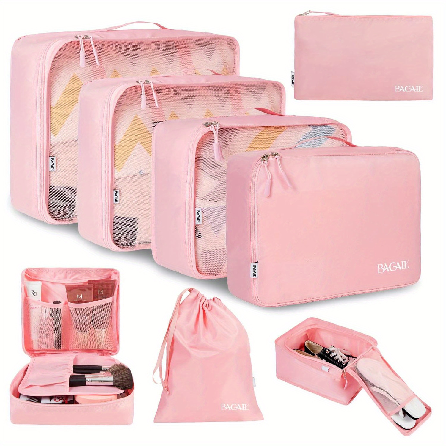 

8 Set Packing Cubes Luggage Packing Organizers For Travel Accessories ()