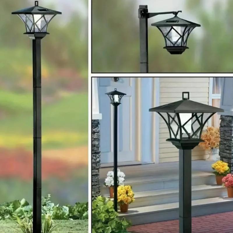 TEMU 2-pack 59-inch Solar Lamp Posts, Outdoor Solar Lighting, Pole Lights, Solar-powered Lamps For Driveways, Patios, Gardens, Lawns, Backyards, And