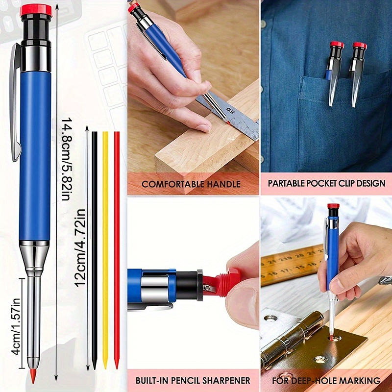 24 Piece Carpenter Pencil Refills - 2.8mm Graphite Leads For Woodworking