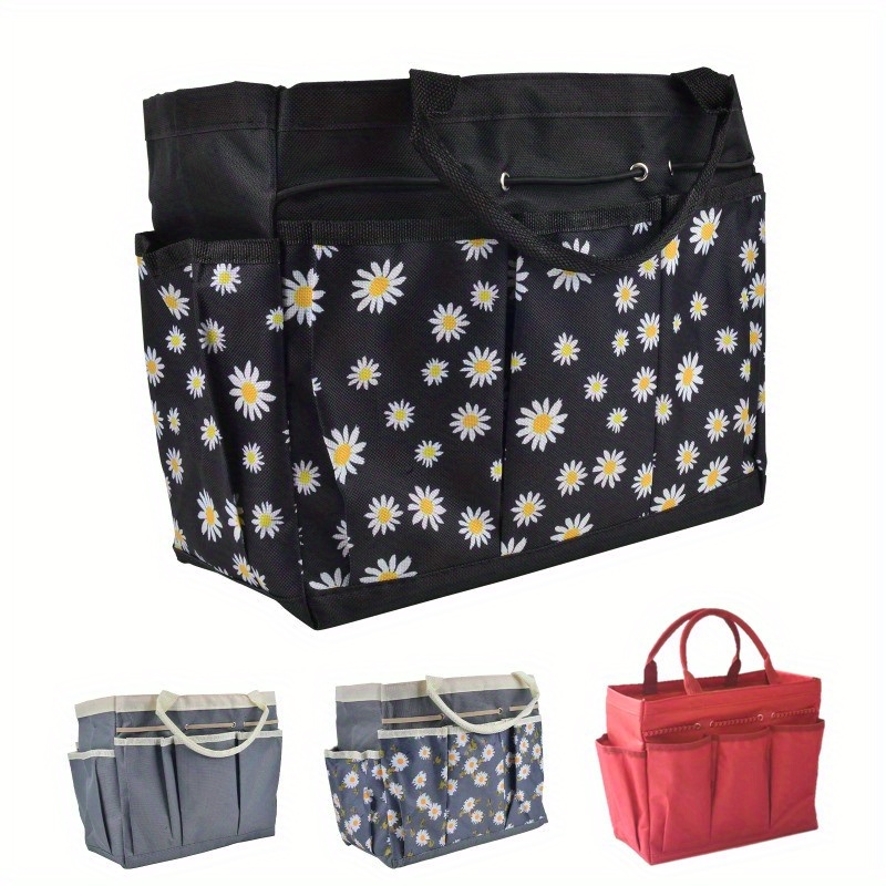 E-shop Gänseblümchen-Muster Mehrfachtaschen-Tragetasche, Multifunktionale Gartengeräte-Organizer-Handtasche, Wiederverwendbare Einkaufstasche für den ,