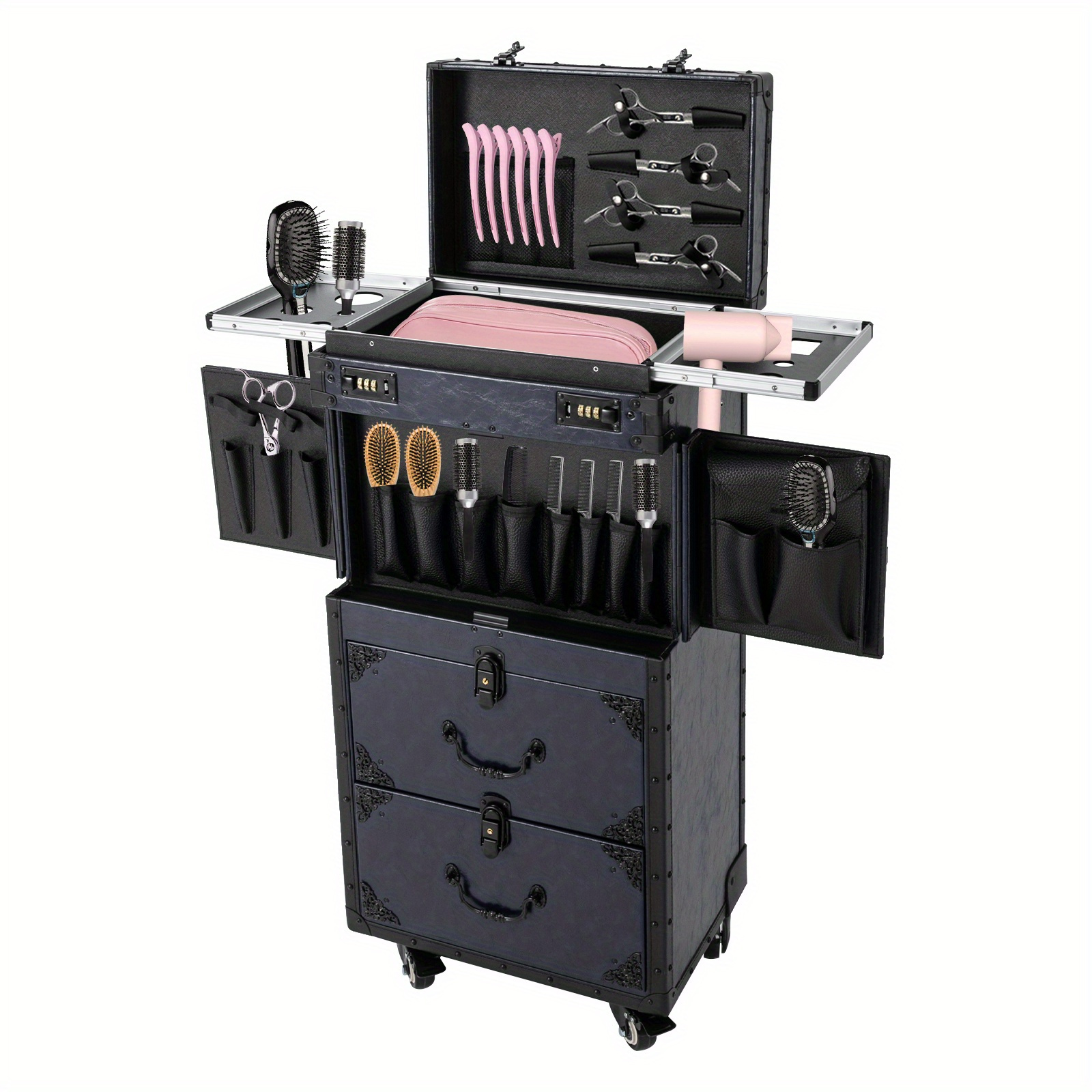 Valise De Maquillage à Roulettes – Meuble Coiffeur Styliste (Neuf)
