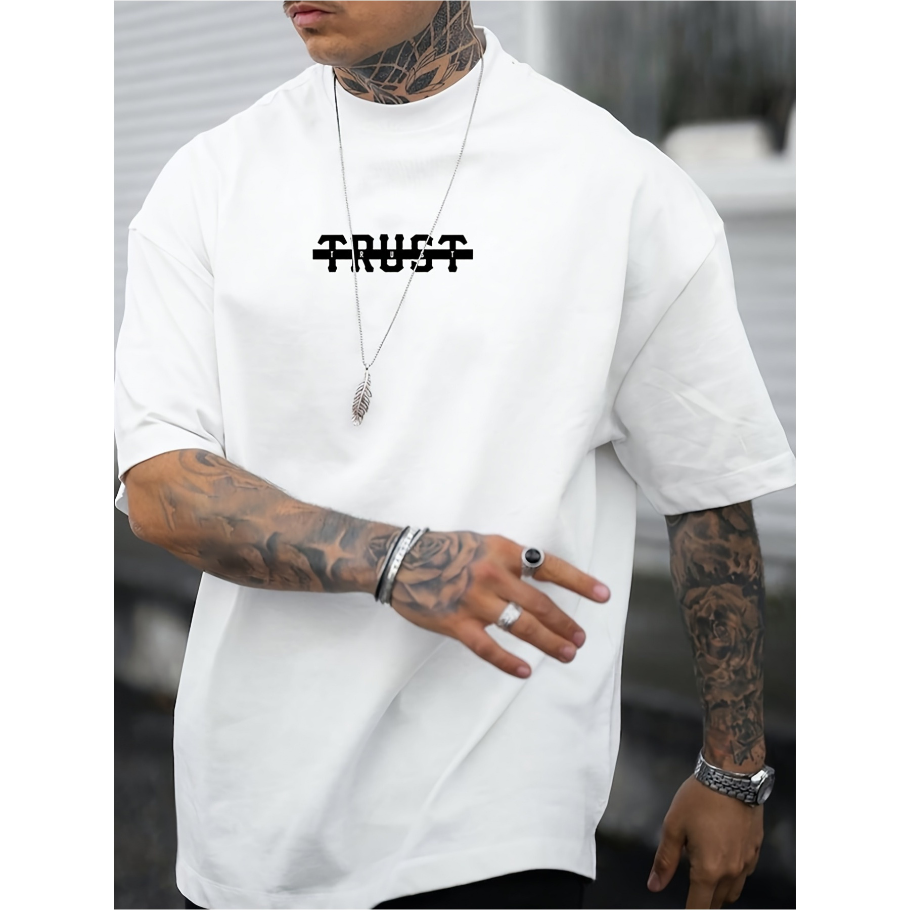 

-off Printed T-shirt, Men's T-shirt, Summer Casual Short Sleeve T-shirt