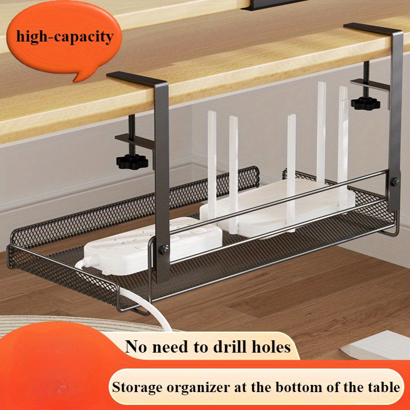 

de de Câbles Métallique / Sous- - Organisateur de Perçage le du d'Ordinateur Étagère de Rangement