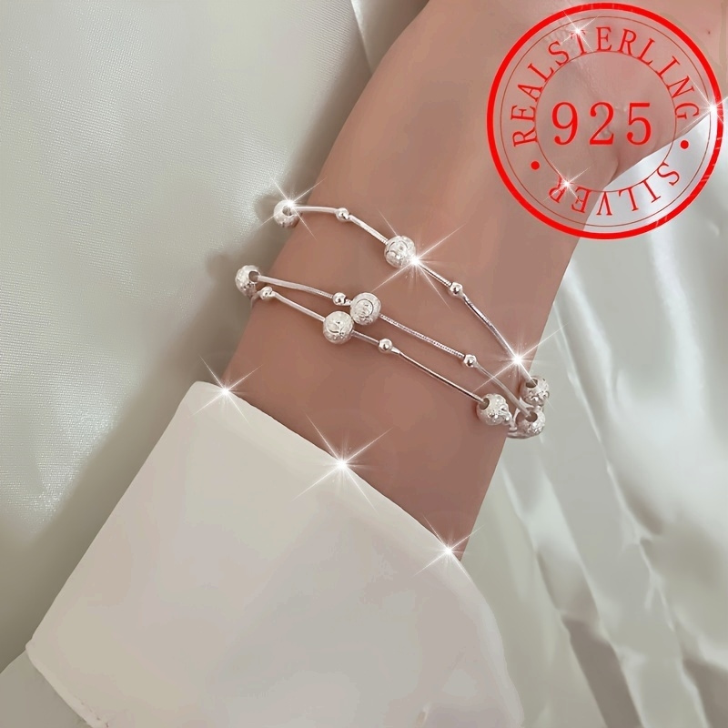 

Adjustable Silvery Bracelet With Multiple , Featuring A Flower Pendant, Luxurious Summer Accessory, Simple And Elegant, Suitable For Women.