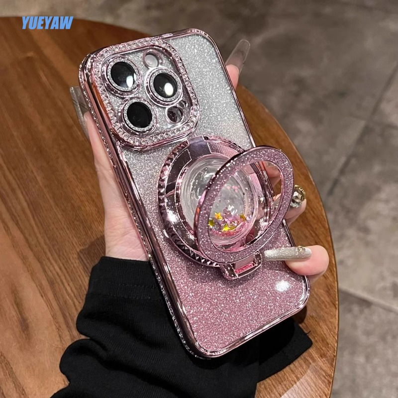 TEMU Suitable For Iphone 15 Phone Case With Rhinestone Border, Simple 14/ 16 Plus Lens Package, 13pro Gradient Glitter, 12promax With Built-in Lens