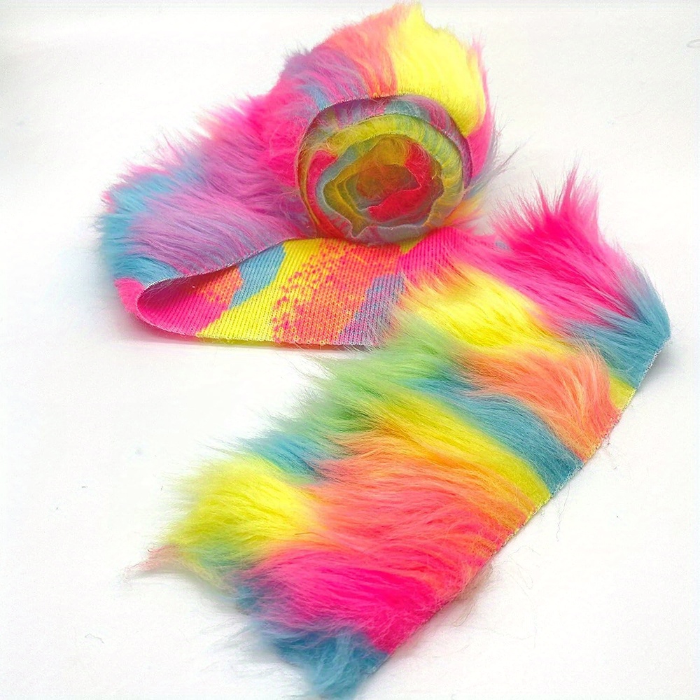 Image of 1pc Multicolor Artificial Fur Strip Diy Craft Decorative Fur Strip For Curtains, Clothing, Hats, Trim, Lace Accessories, Skirt Hem Fur Trim