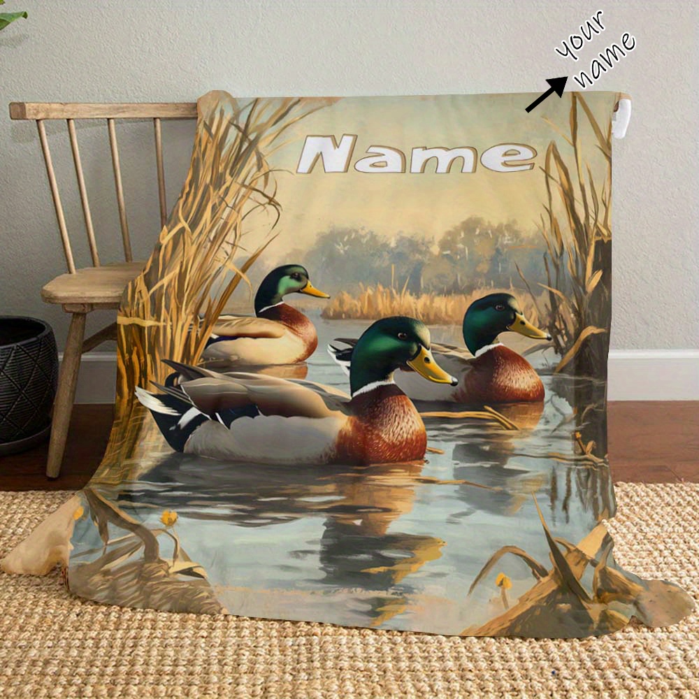 

Customizable Pattern Blanket - Seasonal Fleece & Ducks, Personalized , Polyester , For &