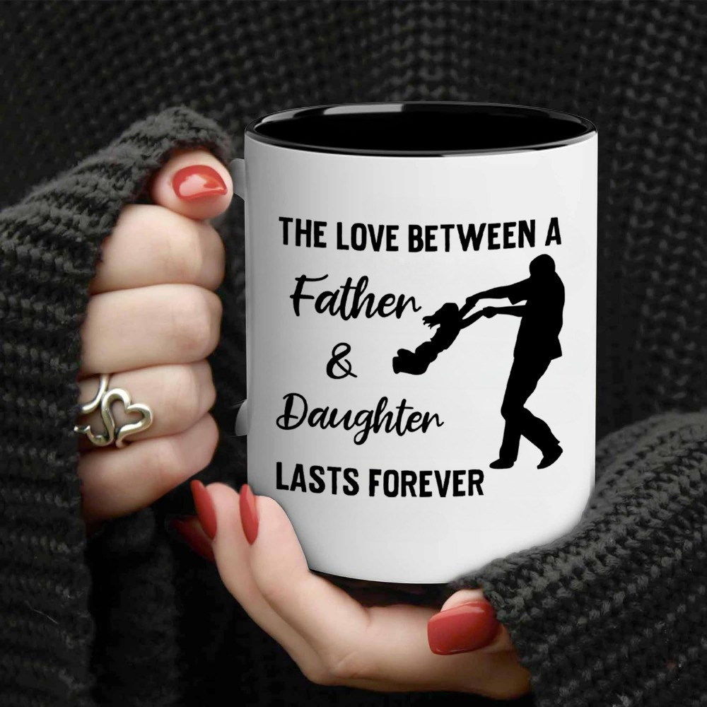 

: Dad & Daughter Love Ceramic Mug - Perfect Father's Day, Birthday, Or Christmas Gift From Daughter