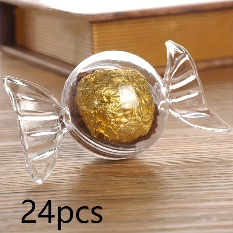 

24pcs Mini Candy Containers - Transparent, Weddings, Birthdays & Party Decorations | Ideal For Halloween & Christmas Prep Decorations