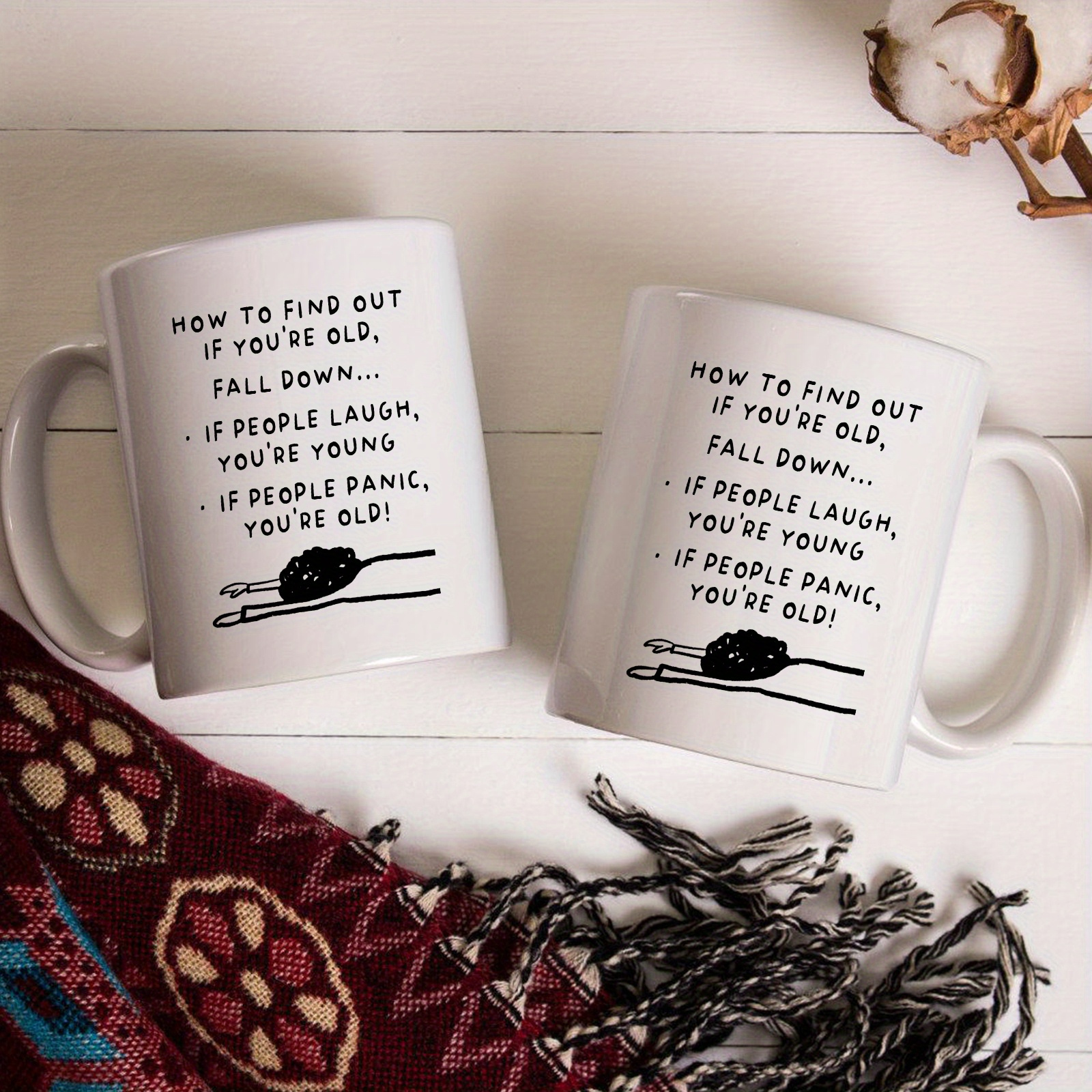 

1pc, Funny Coffee Mug For Senior Citizens, Ceramic Coffee Cup, For Family, Colleagues, Teachers, Wife, Husband, Sisters, Brothers, Funny Gifts, Unique Valentine's Day Gifts