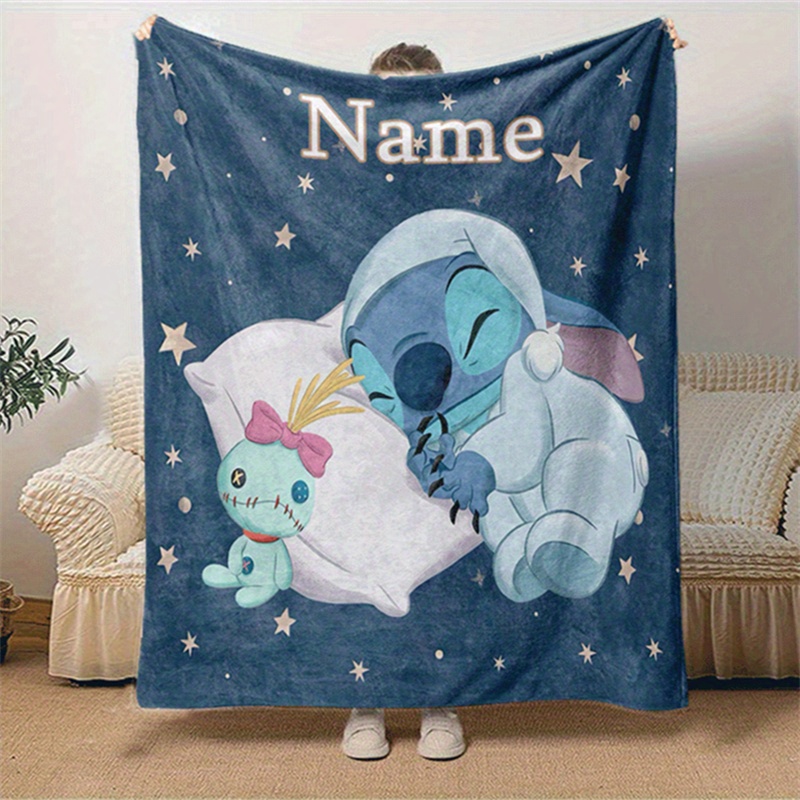 

Personalized Stitch Custom Name Throw Blanket - Soft, Lightweight & Warm For Couch, Bed, Outdoor Use - Perfect Birthday Gift Blanket