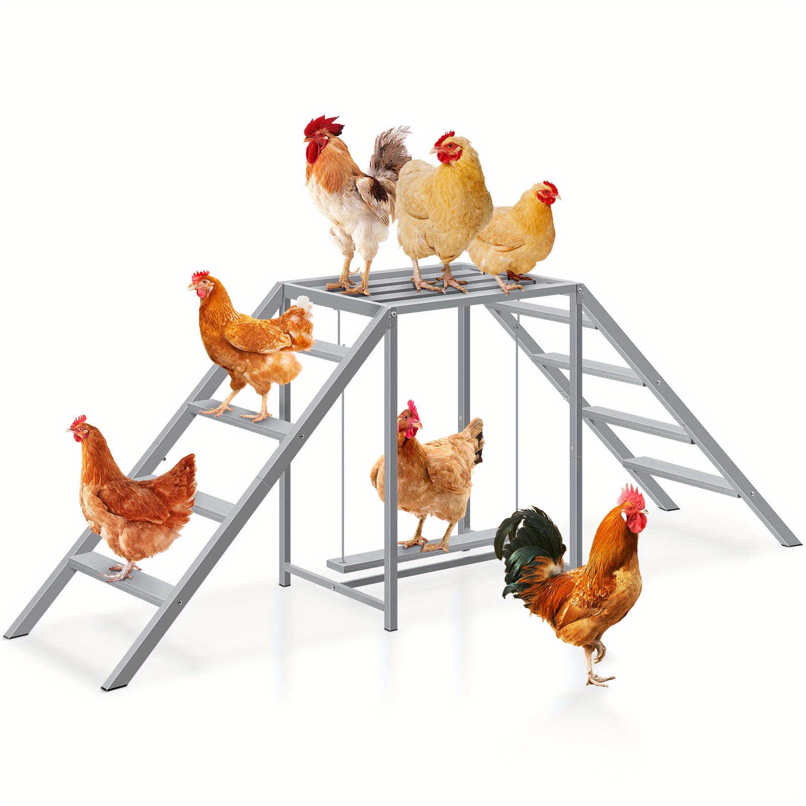 

Chicken Perch For Coop With Swing Set, Chicken Ladder Coop Toys, Suitable For Pet' & Happy, Chicken Ladder, Farm Toys For Chickens Gray