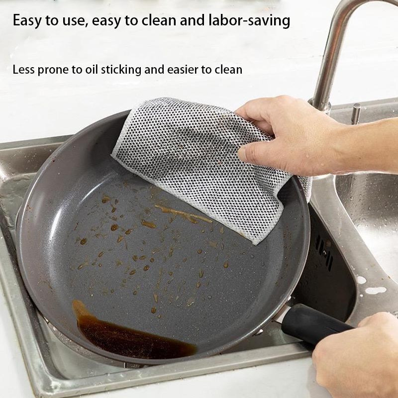 a cleaning cloth made of silvery wire for kitchen stoves steel wire dishwashing cloth   oil   removing and dirt removing   to   wire and silvery wire cleaning cloth details 3