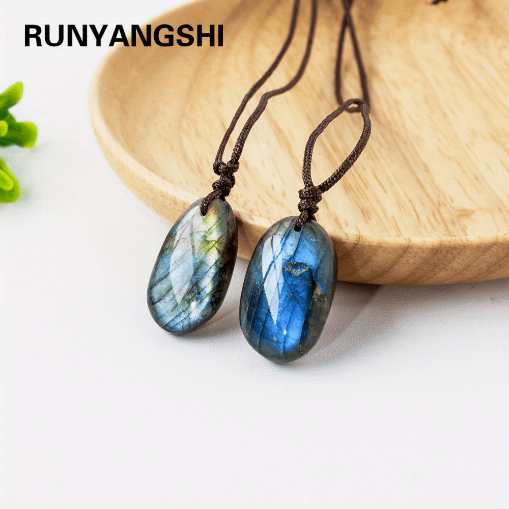 

1pc Unique Natural Pendant - Genuine Crystal Stone Jewelry With Iridescent Effect For - Handcrafted, Authentic, Durable, And Stylish Accessory