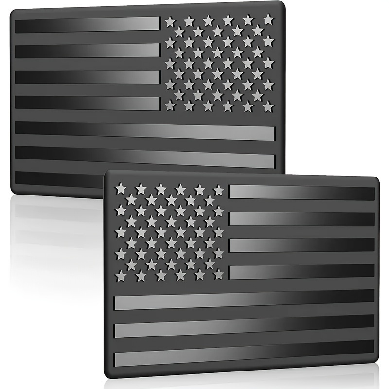 TEMU 2pcs 3d American Flag Metal Car Emblem Decals, Universal Fit For Trucks & Vehicles, 5"x3" Window Decor Cut-out