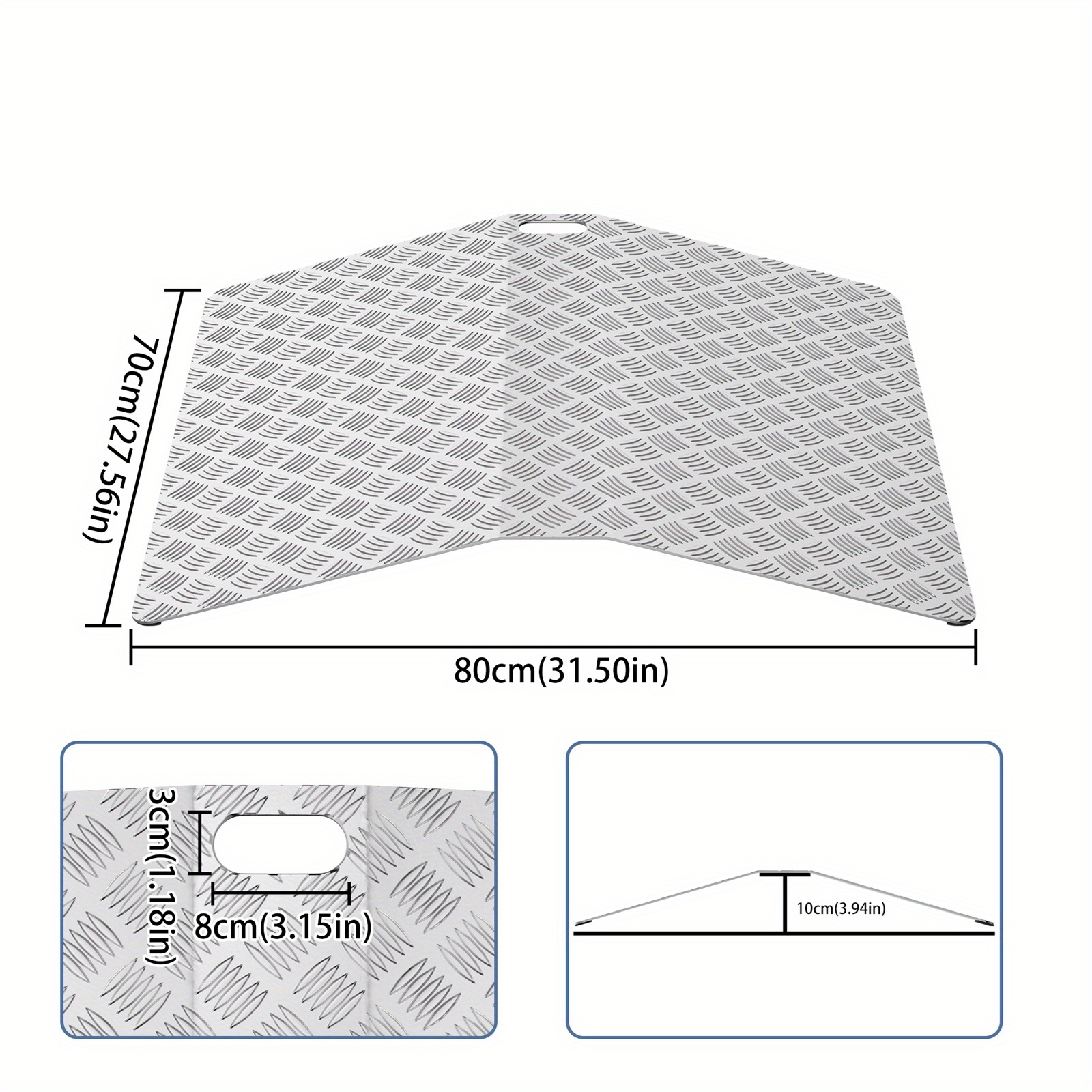 Image of 60/80/100cm Door Threshold Ramp Wheelchair Ramp Threshold Ramp Door Threshold Ramp For Wheelchair Threshold Bridge Non-slip Portable With Handles For Indoor And Outdoor Use 10cm High, 70cm Wide