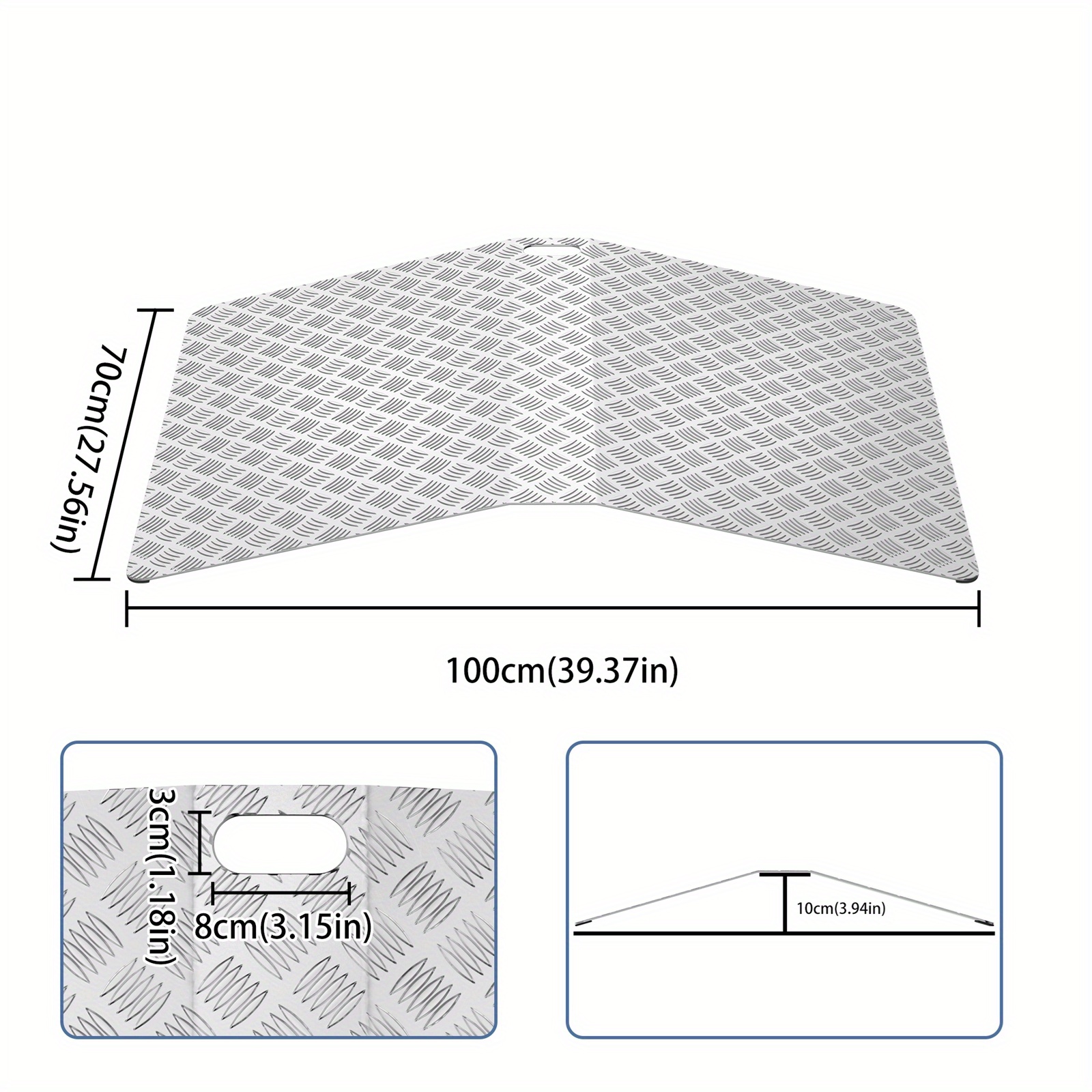 Image of 60/80/100cm Door Threshold Ramp Wheelchair Ramp Threshold Ramp Door Threshold Ramp For Wheelchair Threshold Bridge Non-slip Portable With Handles For Indoor And Outdoor Use 10cm High, 70cm Wide