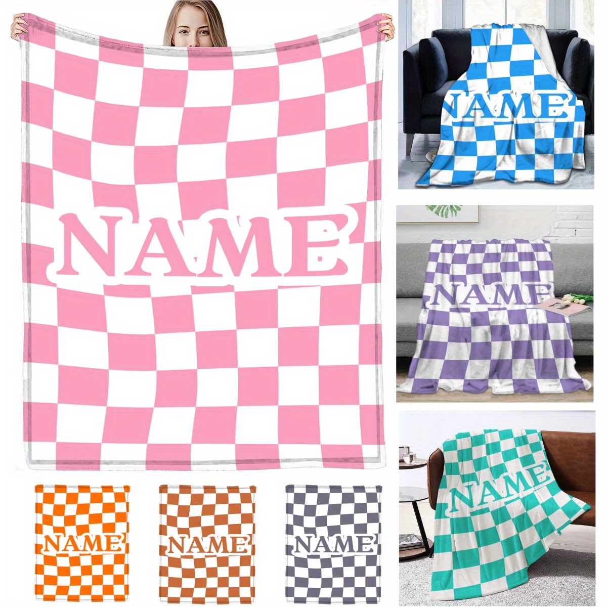 

Personalized Checkered Fleece Blanket: Soft, Warm, And Any - Customizable