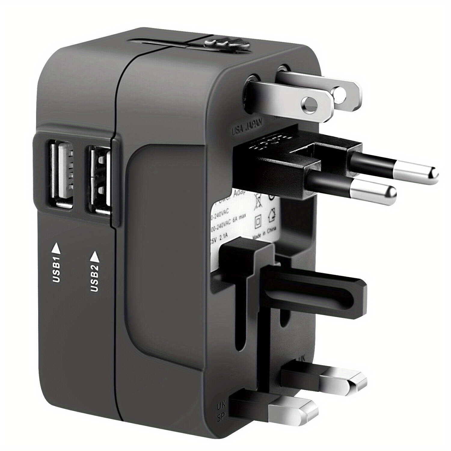 1pc Universal Travel Plug Adapter 2 USB Port World Travel AC Power Charger Adapter AU US UK EU Converter Adapter USB Charger New