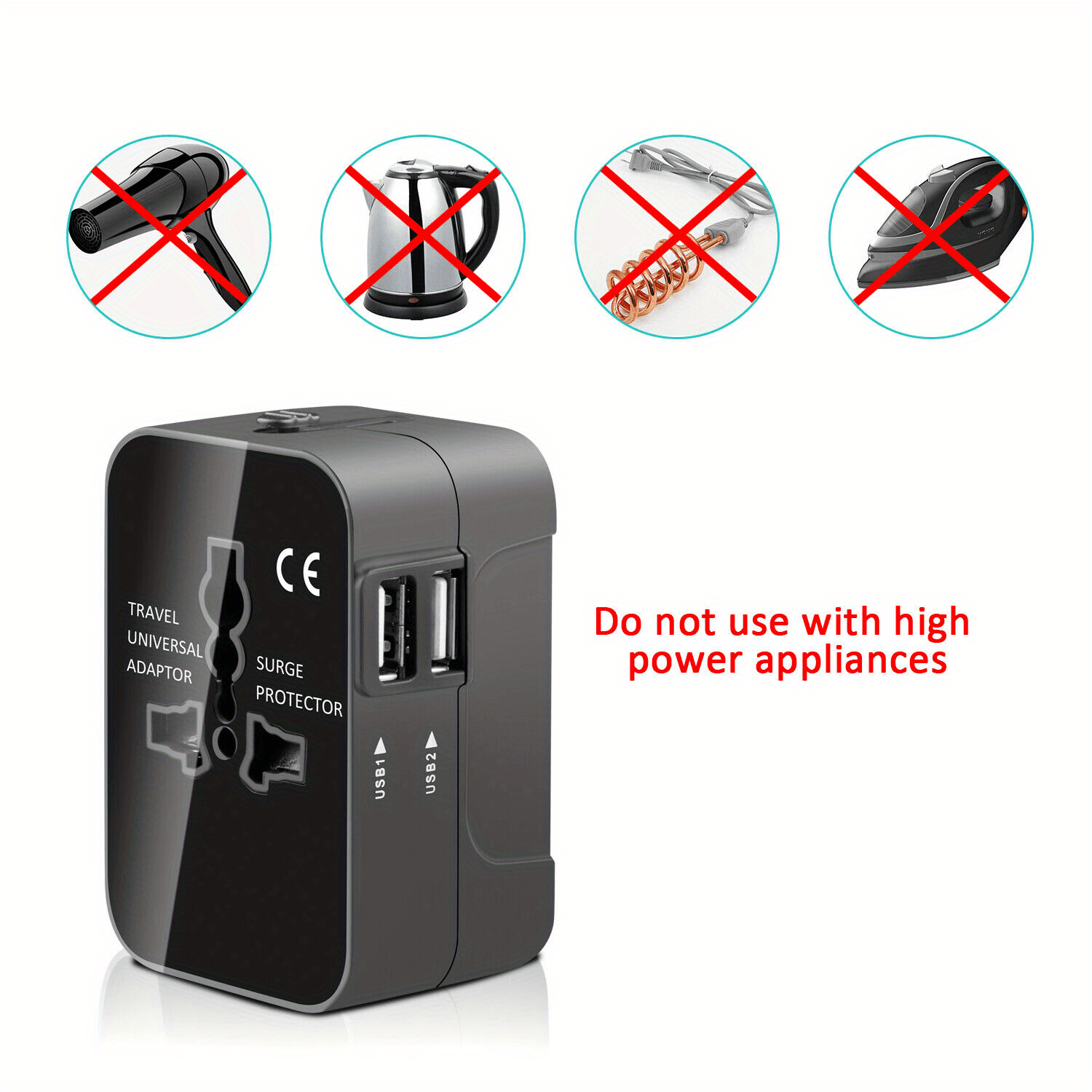 1pc Universal Travel Plug Adapter 2 USB Port World Travel AC Power Charger Adapter AU US UK EU Converter Adapter USB Charger New