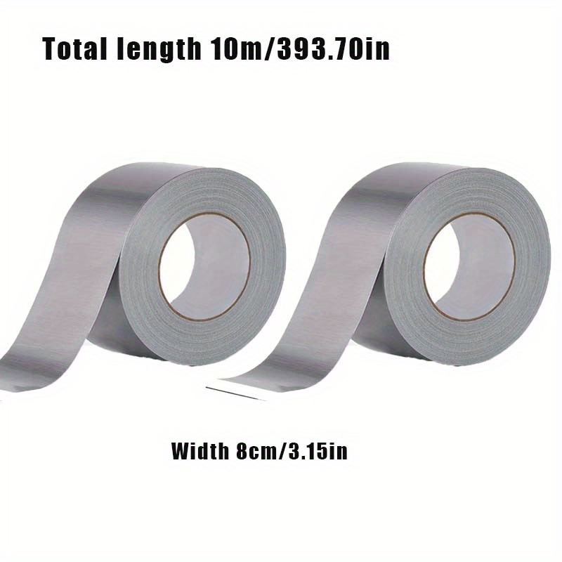 TEMU 2pcs Heavy Duty Waterproof Duct Tape - Removable Silvery Duct Tape No Residue Strong Adhesive For Home Repairs, Carpet , (20/ 40/ 60/ 80mm)