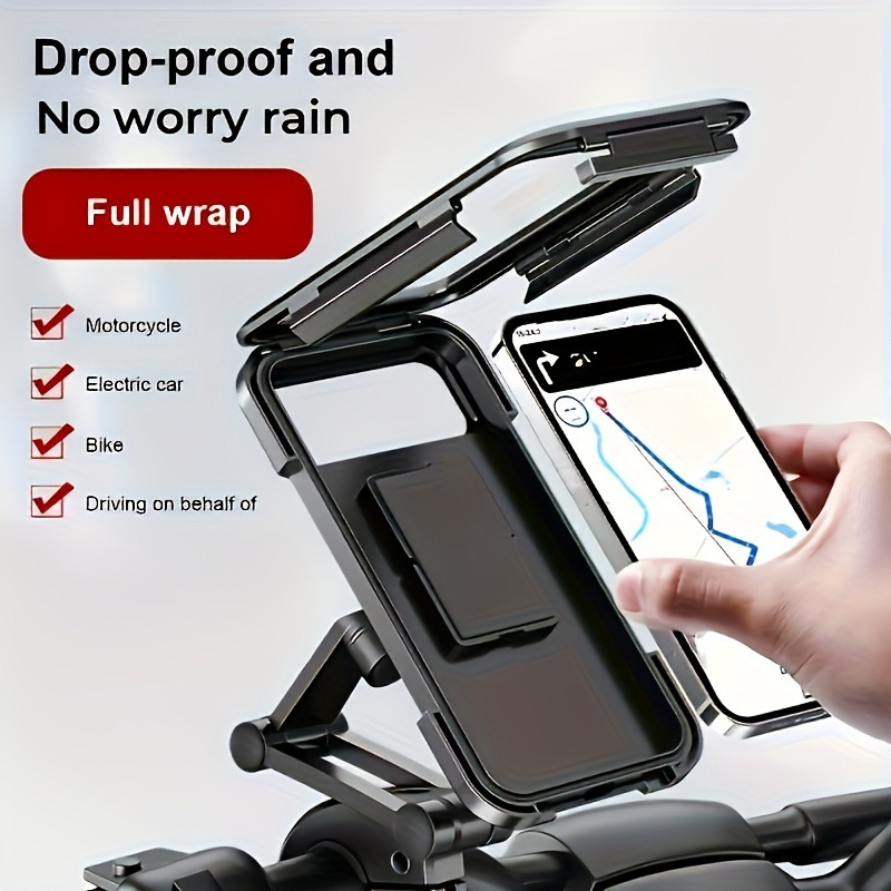 

360° Universal Bike Motorcycle Phone Mount Holder: Waterproof And Adjustable, Bicycle And Scooter . Holds Touch Screen Smartphones For Easy