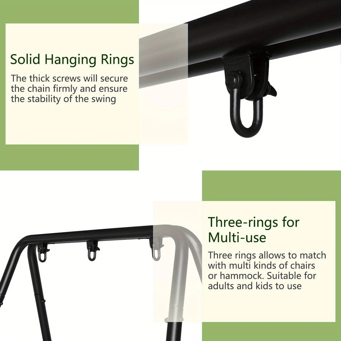 metal hammock chair stand heavy duty hanging chair stand porch swing frame black for outdoor indoor details 6