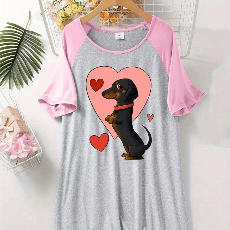 

Dachshund Print Sleeveless Sleeping Gown For Women - Casual Polyester Knit Fabric, Round Neck, , Animal Pattern, Elasticity, Adult Size