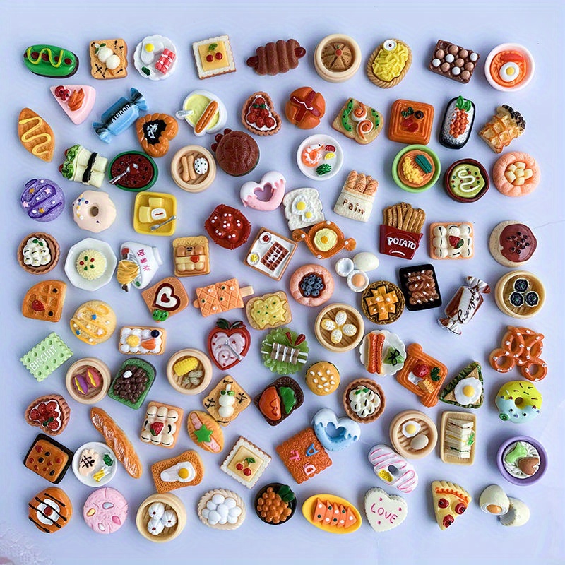 

20pcs Simulation Food Play Diy Resin Accessories Mixed Cream Glue Diy Mobile Phone Case Refrigerator Patch Decoration Diy Decoration Party Gift