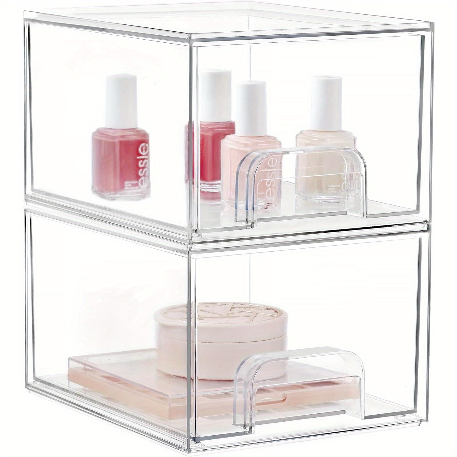 

2 Drawers, Organizers, Clear Plastic For , Undersink, Cabinets, Pantry, Bathroom Organizers And Baskets, &