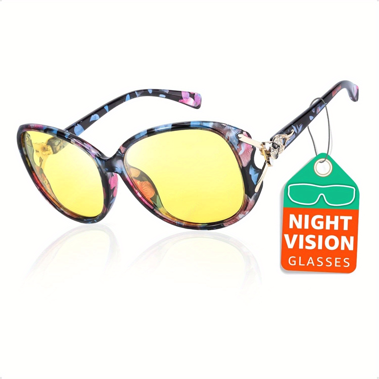 

Women's Oversized Polarized Night Vision Driving Glasses With Yellow Lenses - , Fashion Glasses|vibrant |