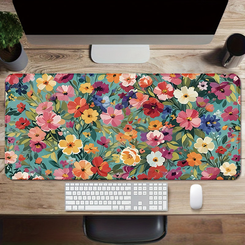 

Aesthetic Flowers Desk Mat Oil Painting Desk Pad Xl Mouse Pad Large Office Keyboard Pad Computer Mouse Non-slip Rubber Base Computer Mat Gift For Teen/boyfriend/girlfriend 35.4x15.7 Inch